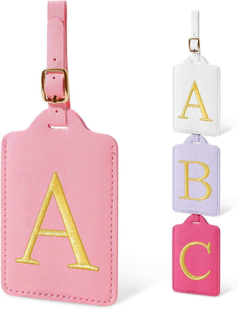 Initial Luggage Tags for Suitcases, Cute Embroidered Letter Luggage Bag Suitcase Identifier Name ... | Amazon (US)