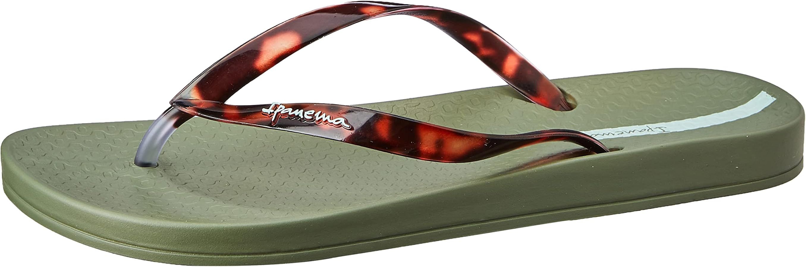 Ipanema Womens Connect Tortoise Shell Flip Flops Sandals Khaki | Amazon (US)