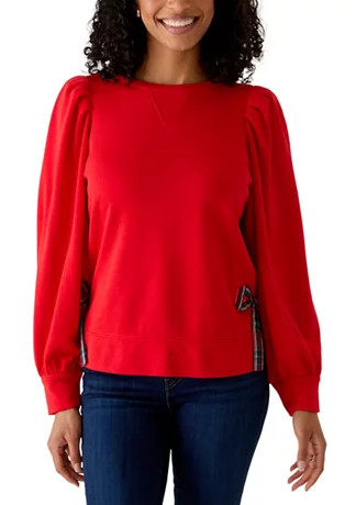 Women's Long Sleeve Bow Sweatshirt | Belk