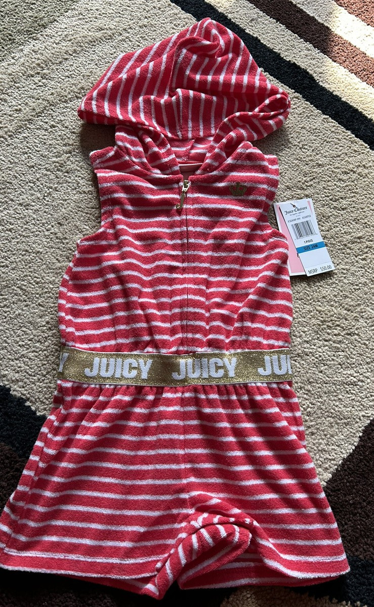 Juicy  Couture Toddler Girls Hooded French Terry Romper Shorts Sz 24M. NWT | eBay US