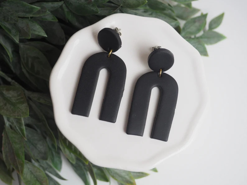 CLAY EARRINGS | arch |Lightweight | Hypoallergenic | handmade | statement earring | Etsy (US)