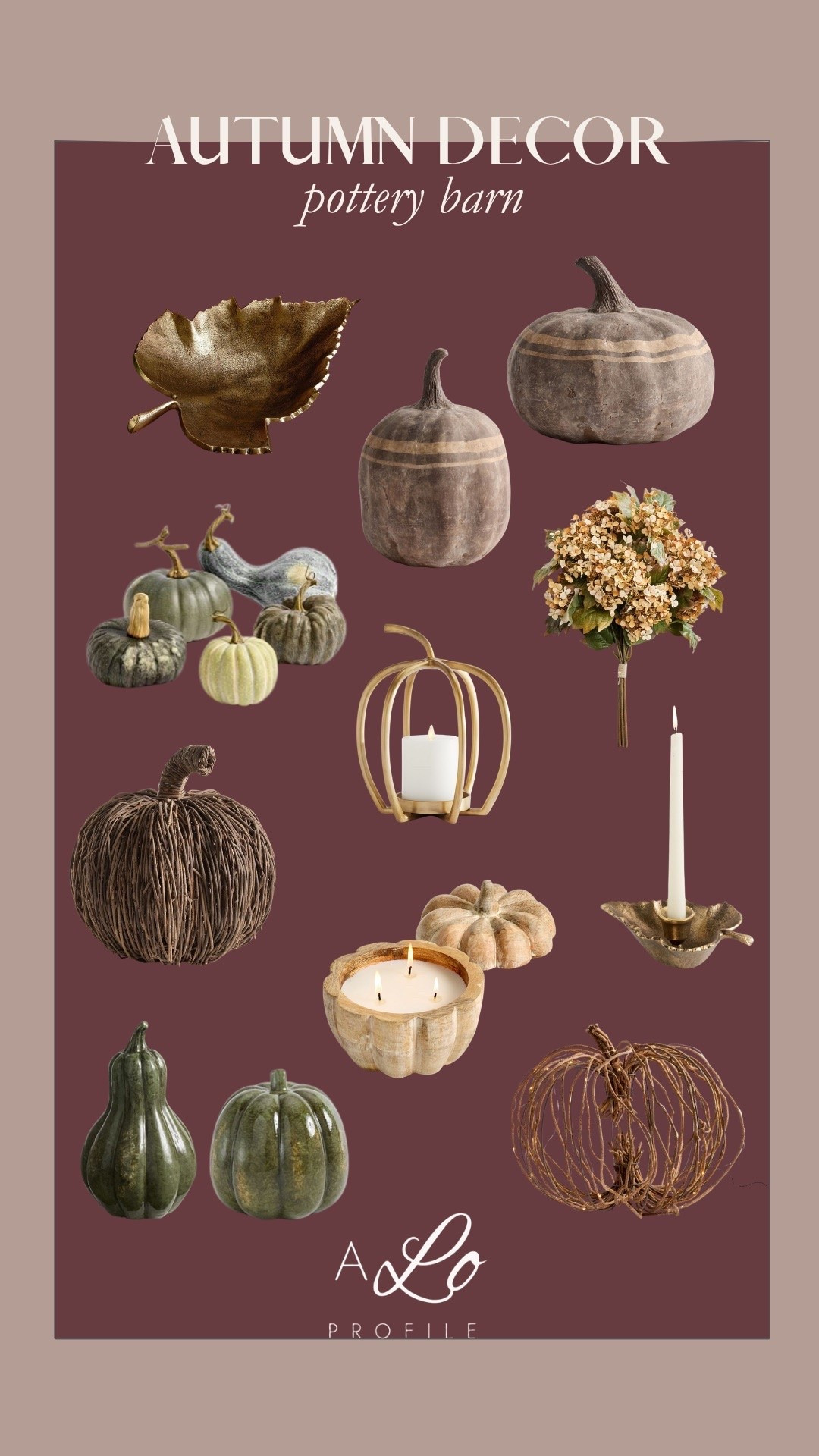 Autumn Decor via Pottery Barn // fall decor, home decor, fall home decor, fall decorations, harvest decor, pumpkin decor, chic fall decor, Halloween decor, seasonal decor