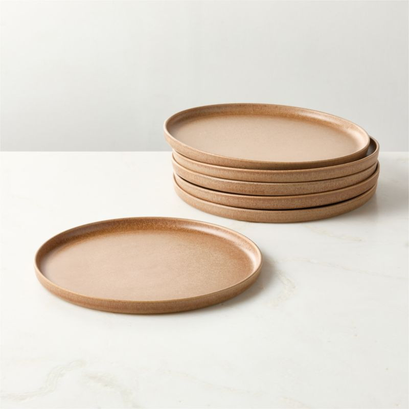 Drift Tan Dinner Plates with Reactive Glaze Set of 6 + Reviews | CB2 | CB2