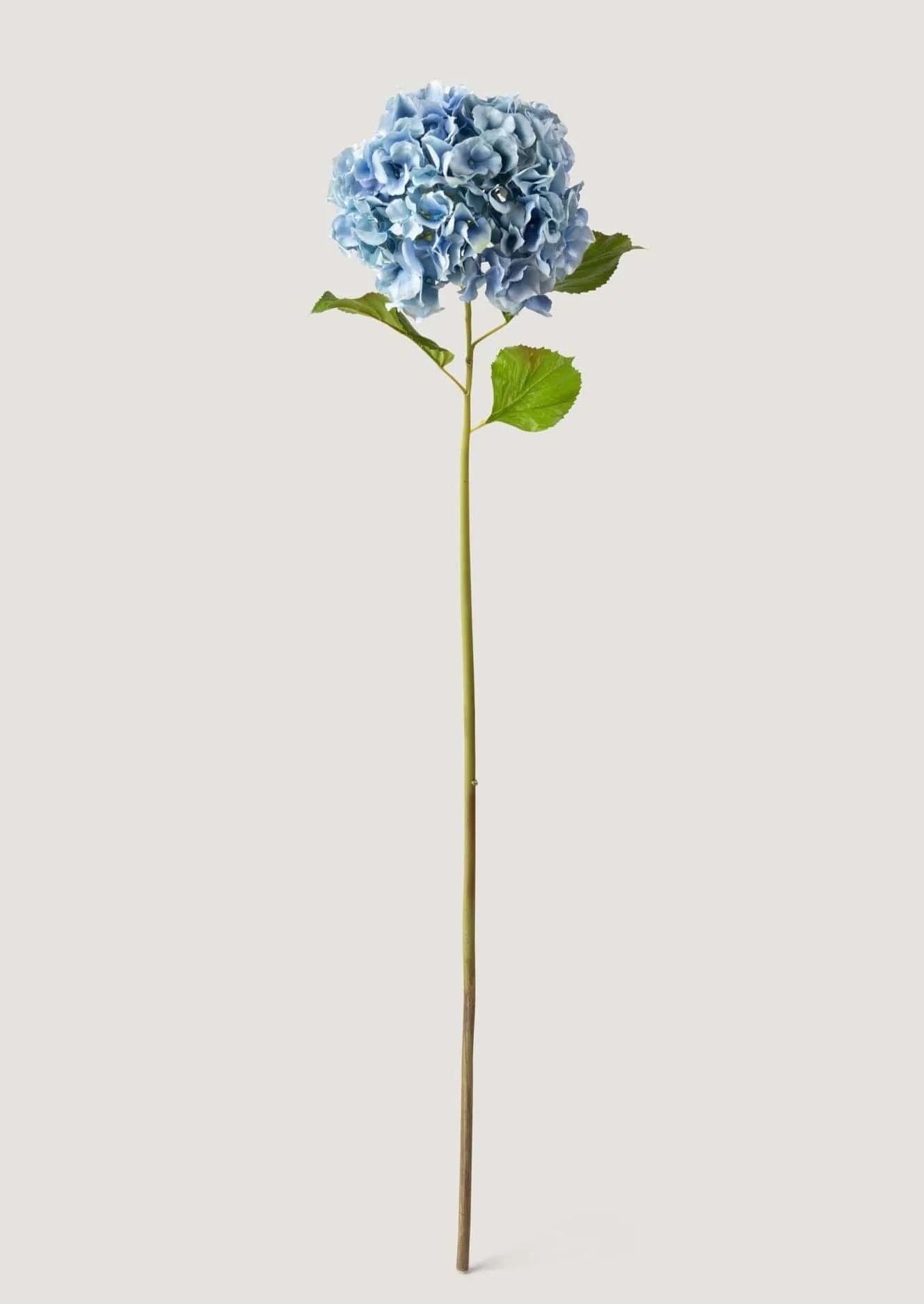 Tall Powder Blue Faux Hydrangea Flower - 45" | Afloral