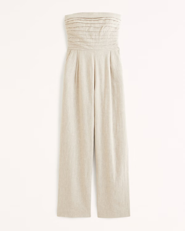 Emerson Ruched Strapless Jumpsuit | Abercrombie & Fitch (US)