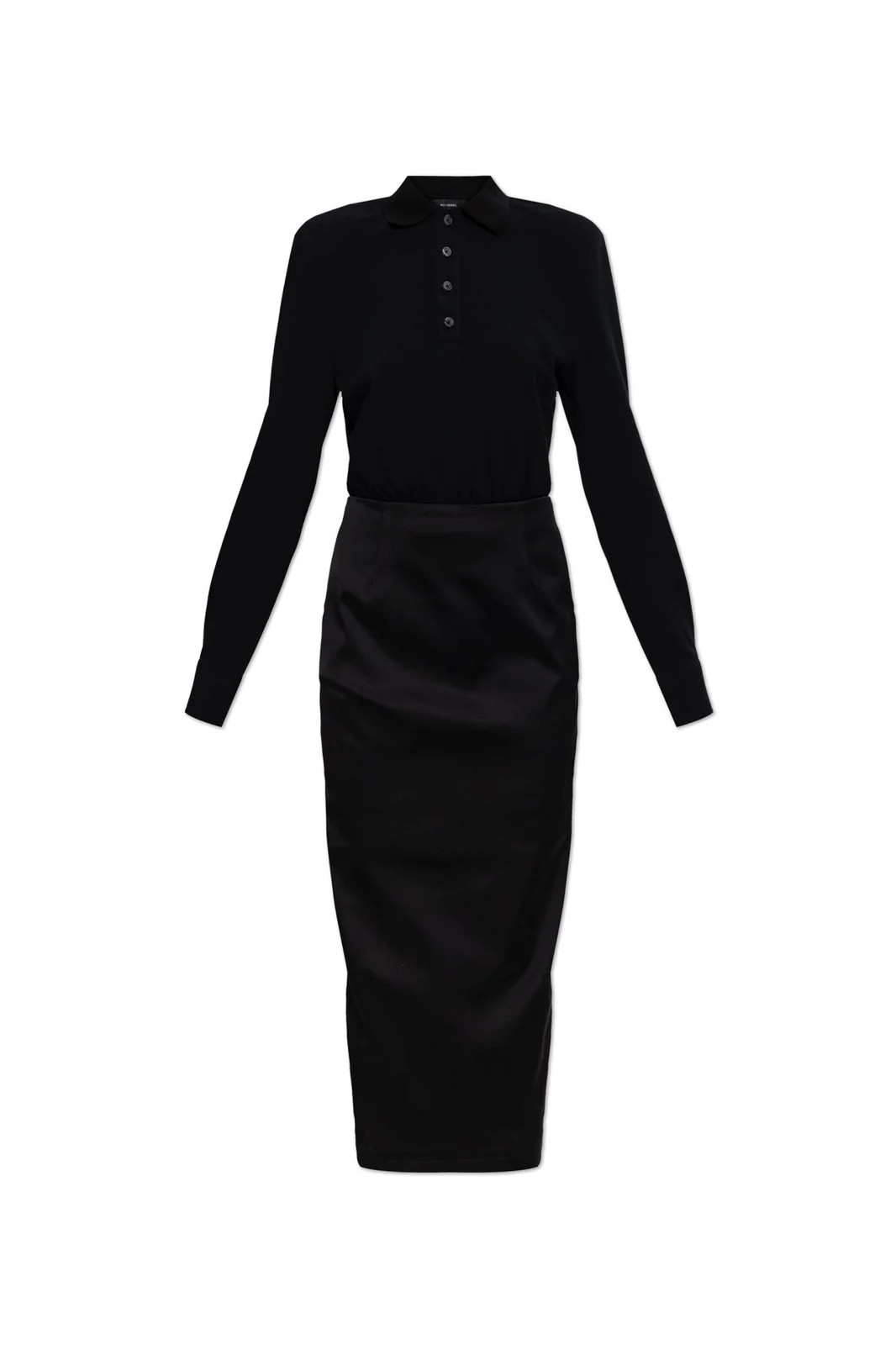 Willy Chavarria Polo Mixed-Fabric Midi Dress | Cettire Global