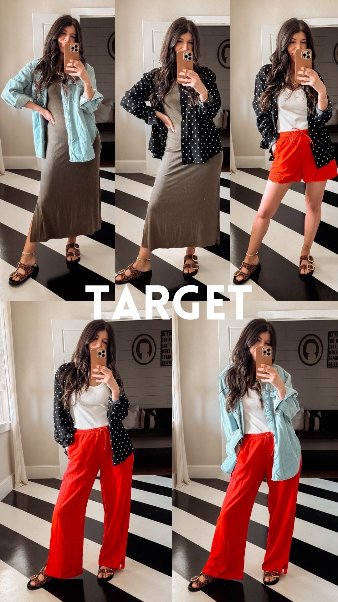 Target haul! 
polka dot button down: M
camo shorts: S
tan athleisure skort: S
white tank top: S
red eyelet crochet style shorts: XS
red linen pants: XXS
western denim button down: S
cream tan sweatshirt: M
green maxi dress: XS

Mom outfit / easy outfit / casual outfit / amazon / target / hat / comfy outfit / travel outfit  / boxer shorts / denim button down /  leopard sandals / summer to fall transition / crossbody / look for less / work wear / target try on / puffer bag / hobo bag

#LTKFindsUnder50 #LTKWorkwear #LTKTravel

#LTKSeasonal #LTKFindsUnder50 #LTKSaleAlert

#LTKWorkwear #LTKStyleTip #LTKFindsUnder50