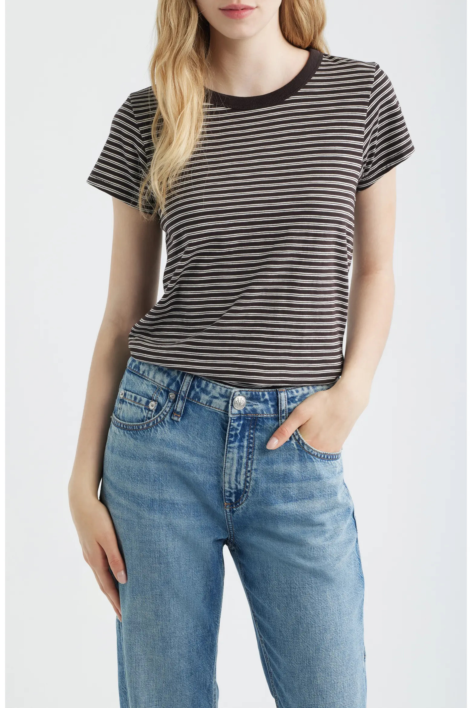 The Stripe Organic Pima Cotton Slub T-Shirt (Women) | Nordstrom | Nordstrom