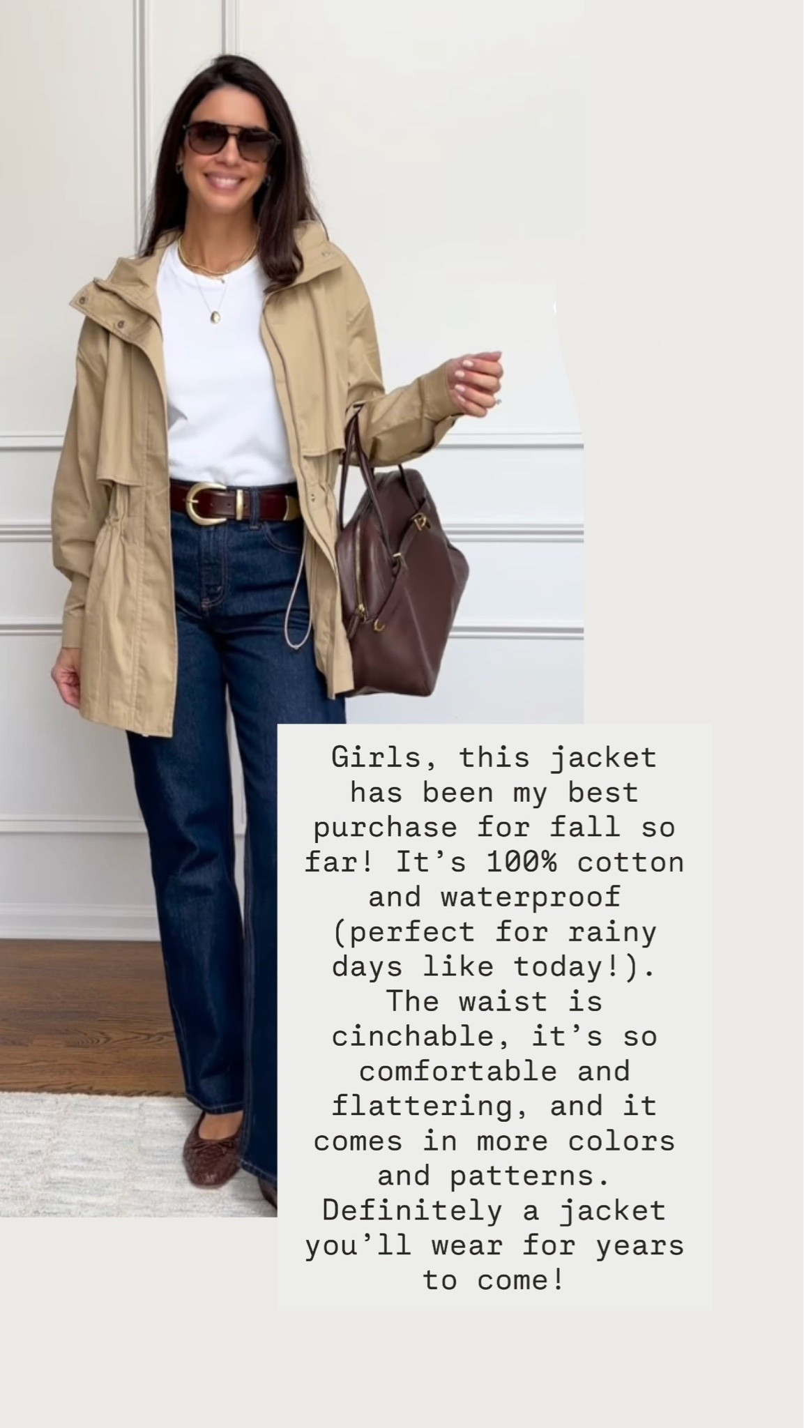 Girls, this jacket has been my best purchase for fall so far! It’s 100% cotton and waterproof (perfect for rainy days like today!). The waist is cinchable, it’s so comfortable and flattering, and it comes in more colors and patterns. Definitely a jacket you’ll wear for years to come!

I’m wearing a size Small

#LTKootd #LTKgrwm #LTKSeasonal