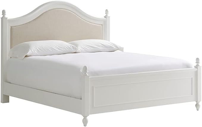 Universal Furniture Arched Paneled Wood Framed Upholstered King Bed in White | Amazon (US)
