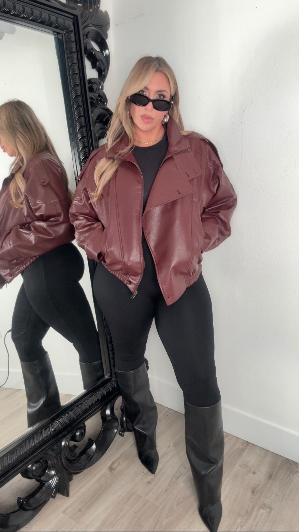 Jacket size XL
Leggings L
Boots similar fit wide calf (16.75)

#LTKFindsUnder100 #LTKMidsize #LTKOver40