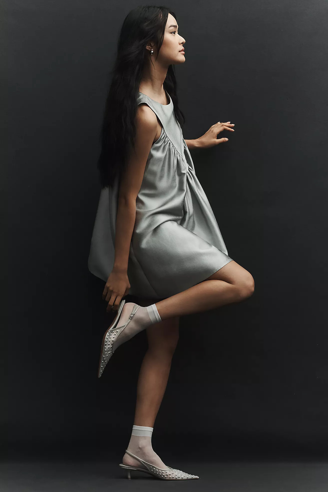 Mare Mare x Anthropologie Satin Mini Swing Dress | Anthropologie (US)