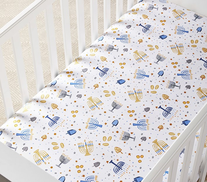 Hanukkah Organic Crib Fitted Sheet | Pottery Barn Kids