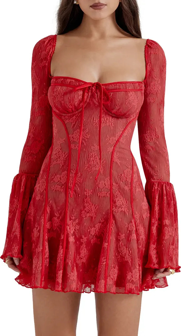 HOUSE OF CB Analissa Long Sleeve Lace Minidress | Nordstrom | Nordstrom