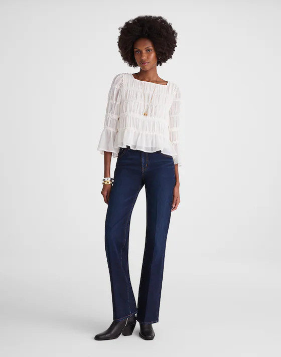 Squareneck Tiered Top | Madewell
