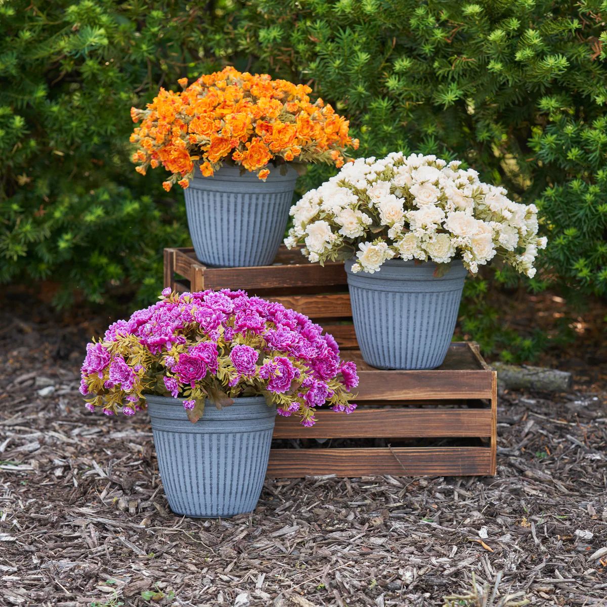 Faux Fall Mum Bush Outdoor Fall Arrangement Urn Filler - Available in 3 Colors | Darby Creek Trading