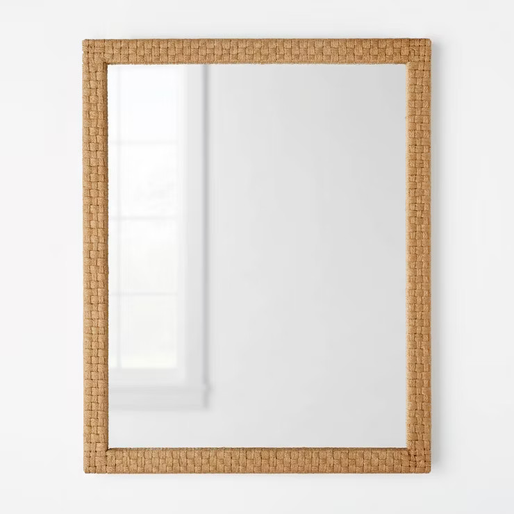 24" x 30" Woven Check Wall Mirror Natural - Threshold™ designed with Studio McGee | Target
