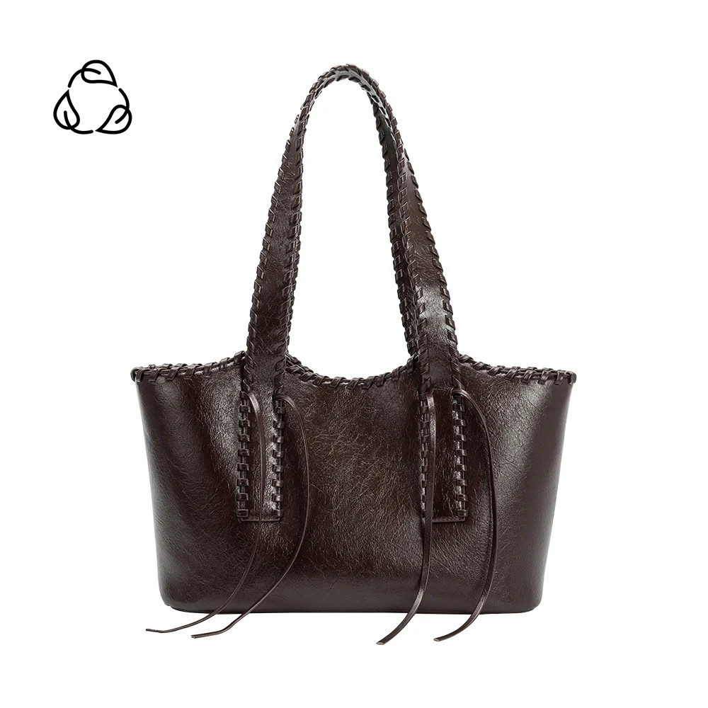 Espresso Phoebe Recycled Vegan Shoulder Bag | Melie Bianco | Melie Bianco