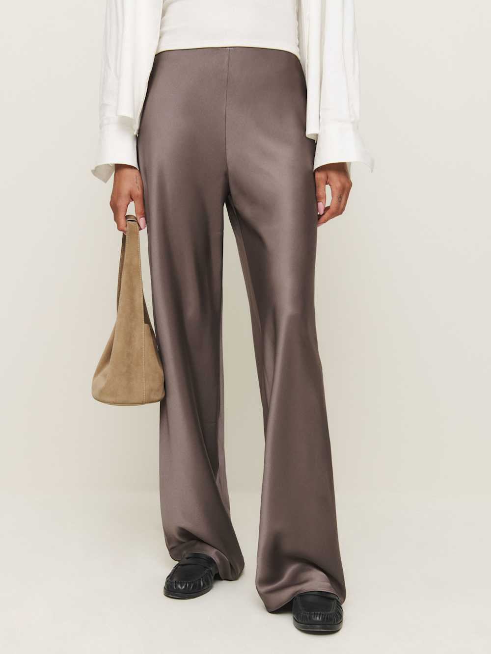 Gale Satin Mid Rise Bias Pant | Reformation (Global)