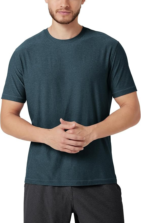ODODOS Men's Performance T-Shirt - odSTRATUM Tech Tee, Ultra Soft Moisture Wicking UPF 50+ Fitnes... | Amazon (US)