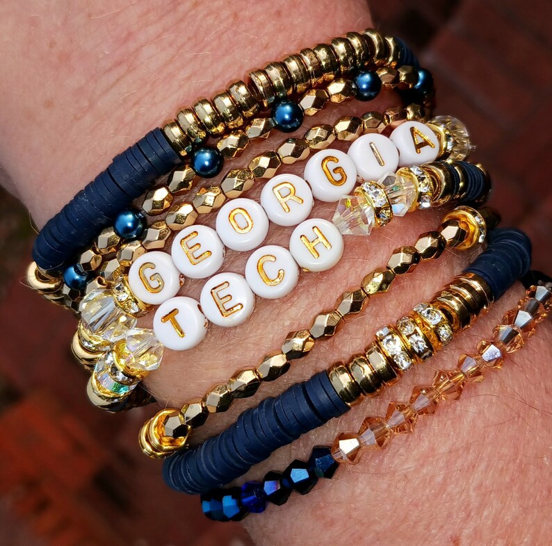 FULL Stack or Pick Your Own Combo for Less Heishi Stacking Bracelets Swarovski Crystals Rhineston... | Etsy (US)