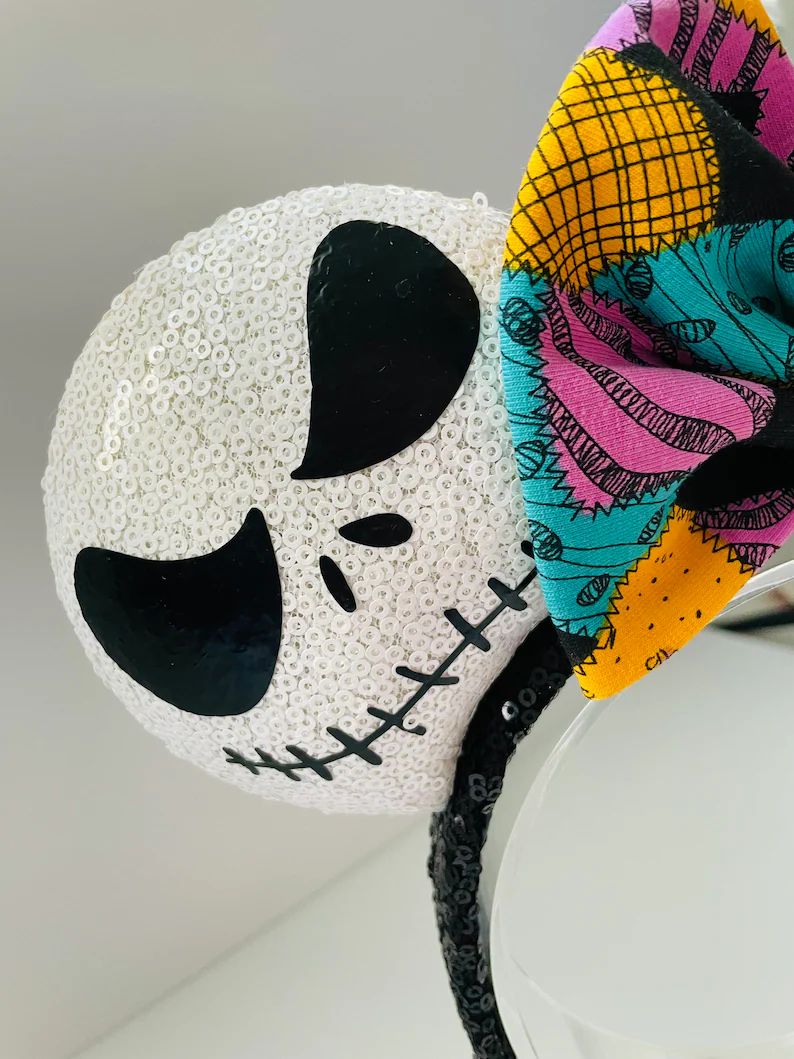 Jack and Sally Mouse Ears - Etsy | Etsy (US)