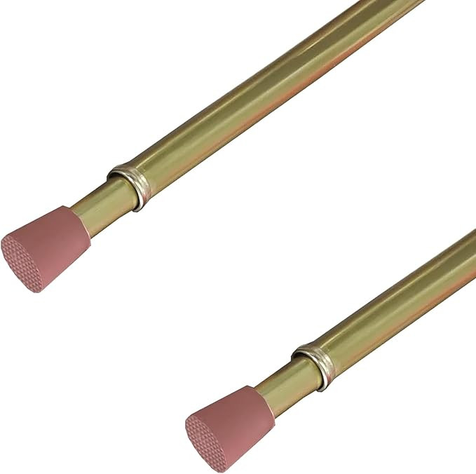 Regular Duty Lightweight Tension Rod 7/16" Diameter Adjusts from 18-28 Inches Brass Finish (2PCS) | Amazon (US)