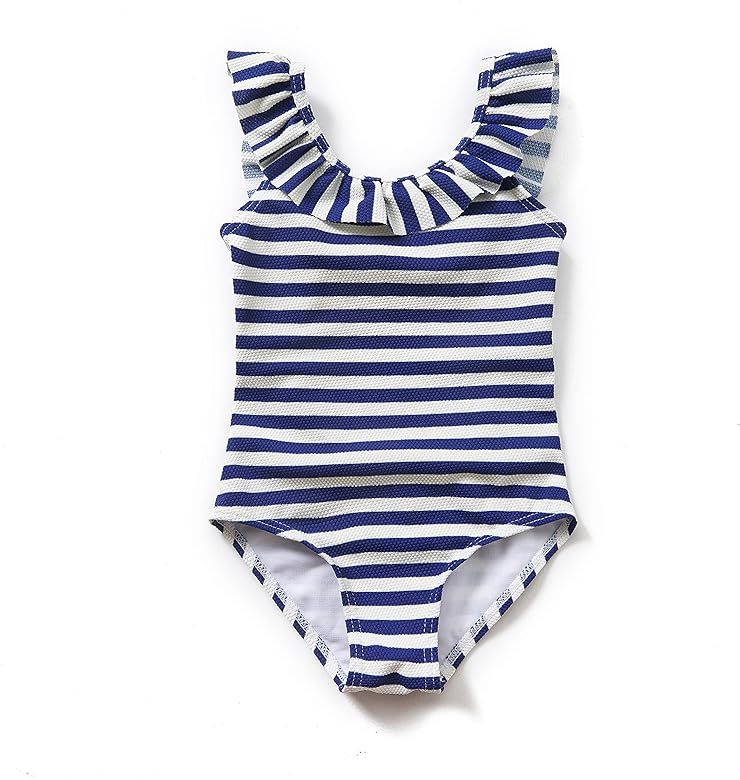 ADAVERANO Baby Girl Swimsuit UPF 50+ Sun Protection Infant/Toddler Ruffled Sleeveless One-Piece S... | Amazon (US)