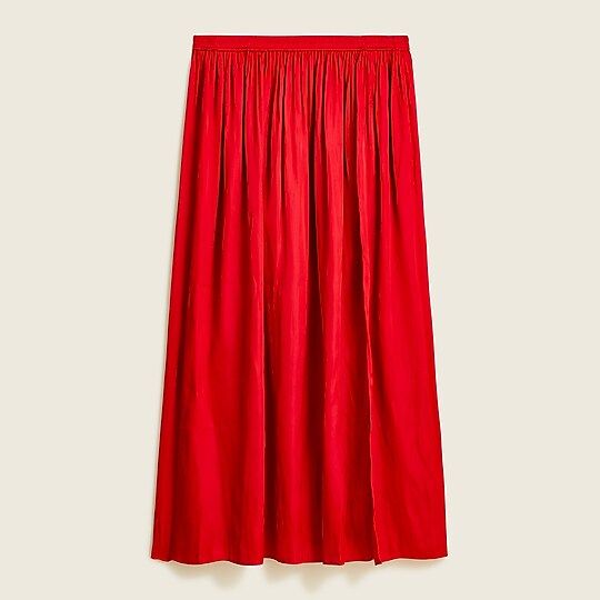 Side-slit featherweight satin maxi skirt | J.Crew US