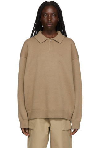 Essentials - Tan Polyester Polo | SSENSE