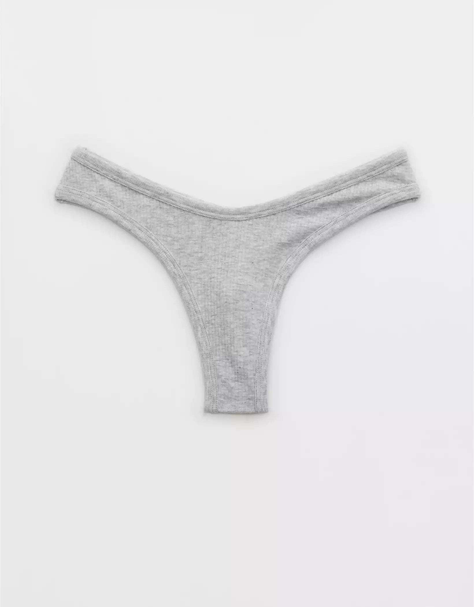 Aerie Ribbed Cotton High Cut Thong Underwear | Aerie