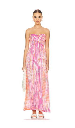 Lanikai Maxi Dress in Tie Dye Pink Vacation Dress Pink Summer Dress Pink And Orange Dress Outfit | Revolve Clothing (Global)