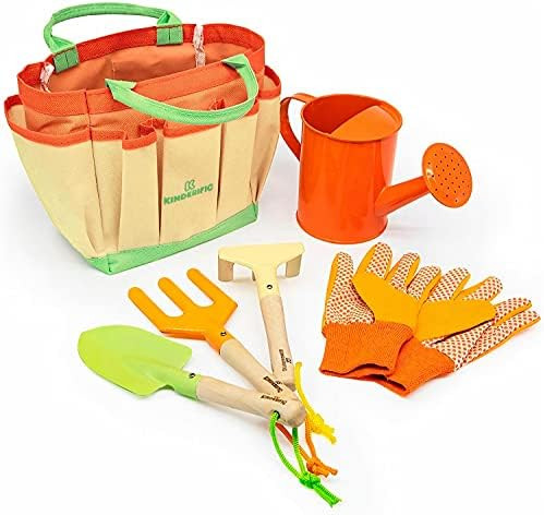 Kinderific Gardening Set, Tool Kit, for Toddlers and Kids 2 Years and up, STEM, Includes Tote Bag... | Amazon (US)