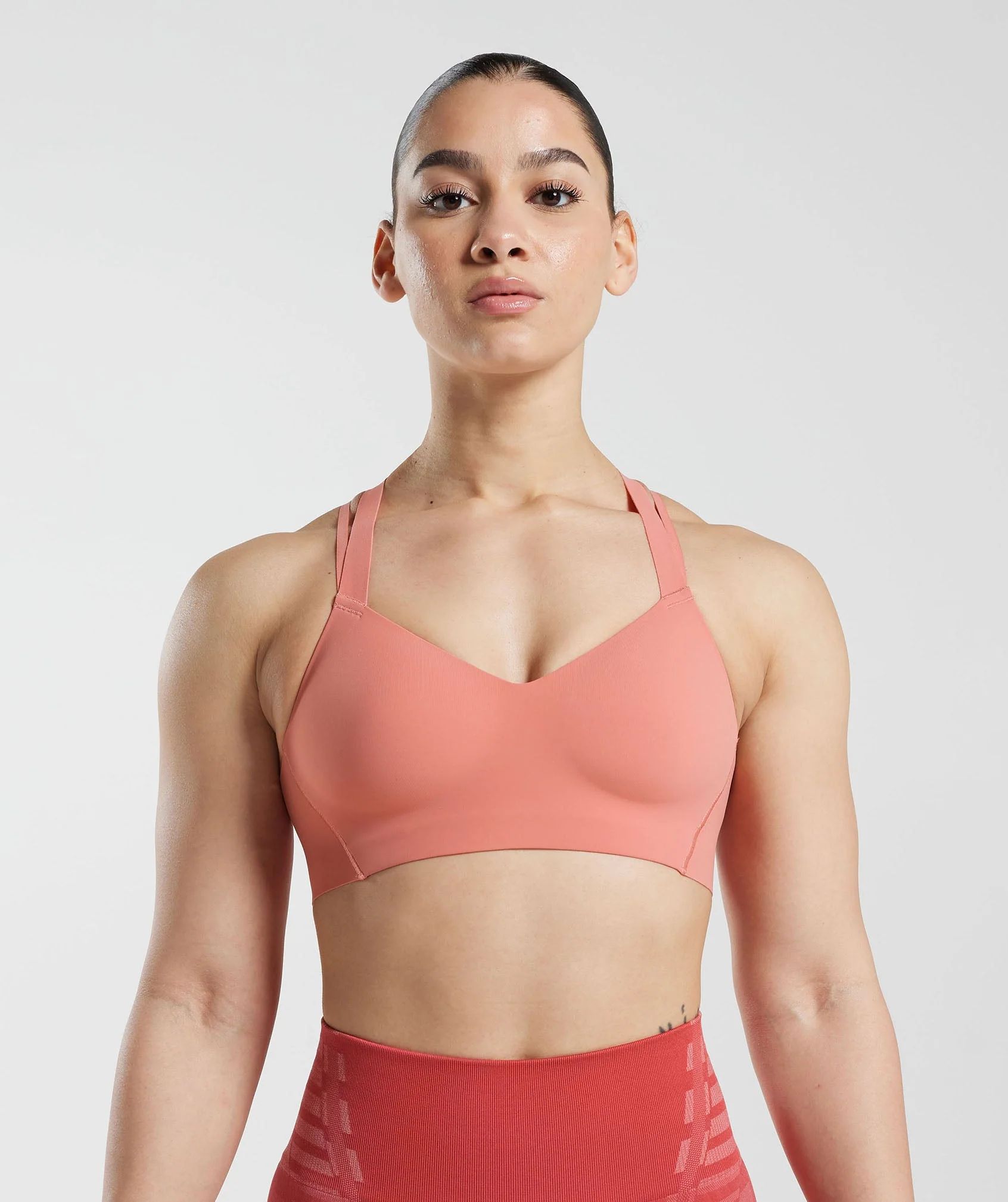 Apex Limit Sports Bra Terracotta Pink | Gymshark US