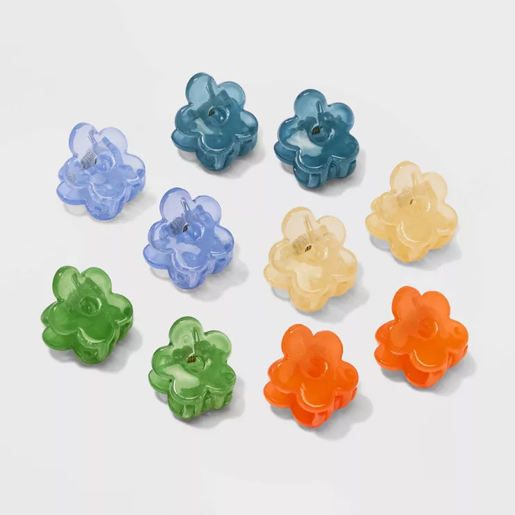 Flower Mini Claw Hair Clips 10pk - Wild Fable™ Multicolor Brights | Target