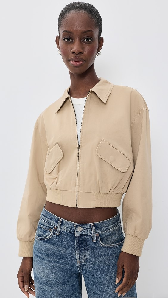 Good American The Twill Cropped Bomber Jacket | Shopbop | Shopbop