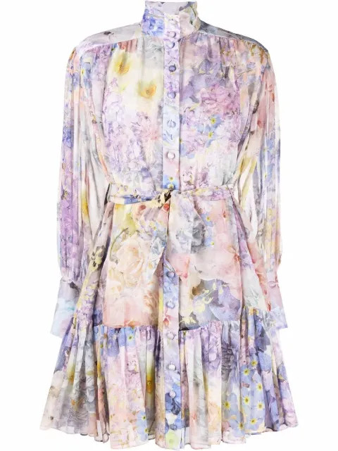 Lantern floral-print dress | Farfetch Global