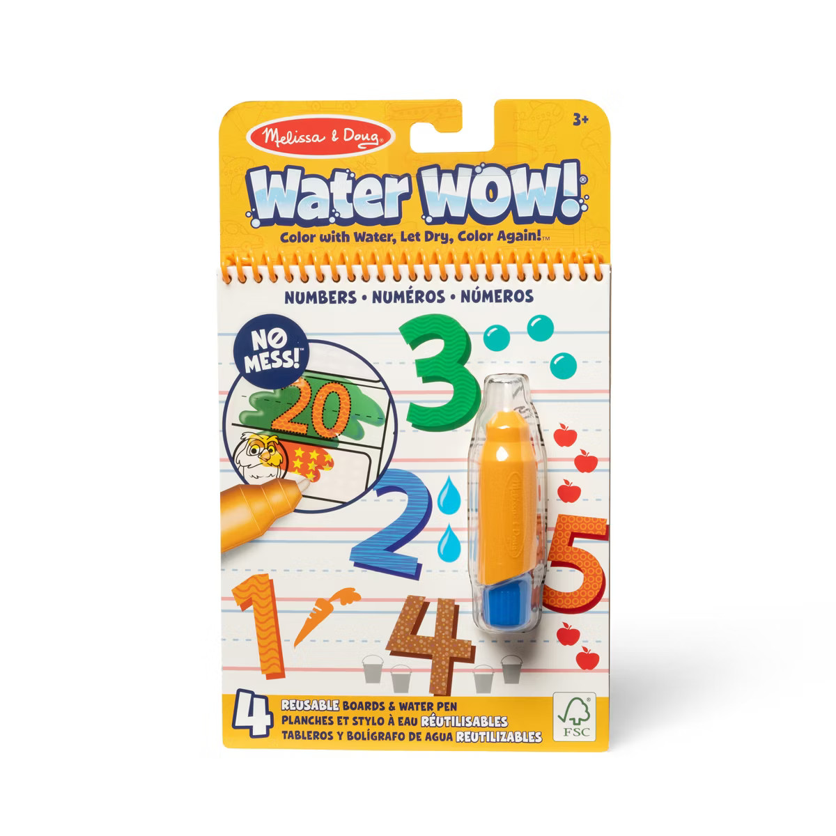 Melissa & Doug On the Go Water Wow! Reusable Water-Reveal Activity Pad - Numbers: Includes Waterb... | Target