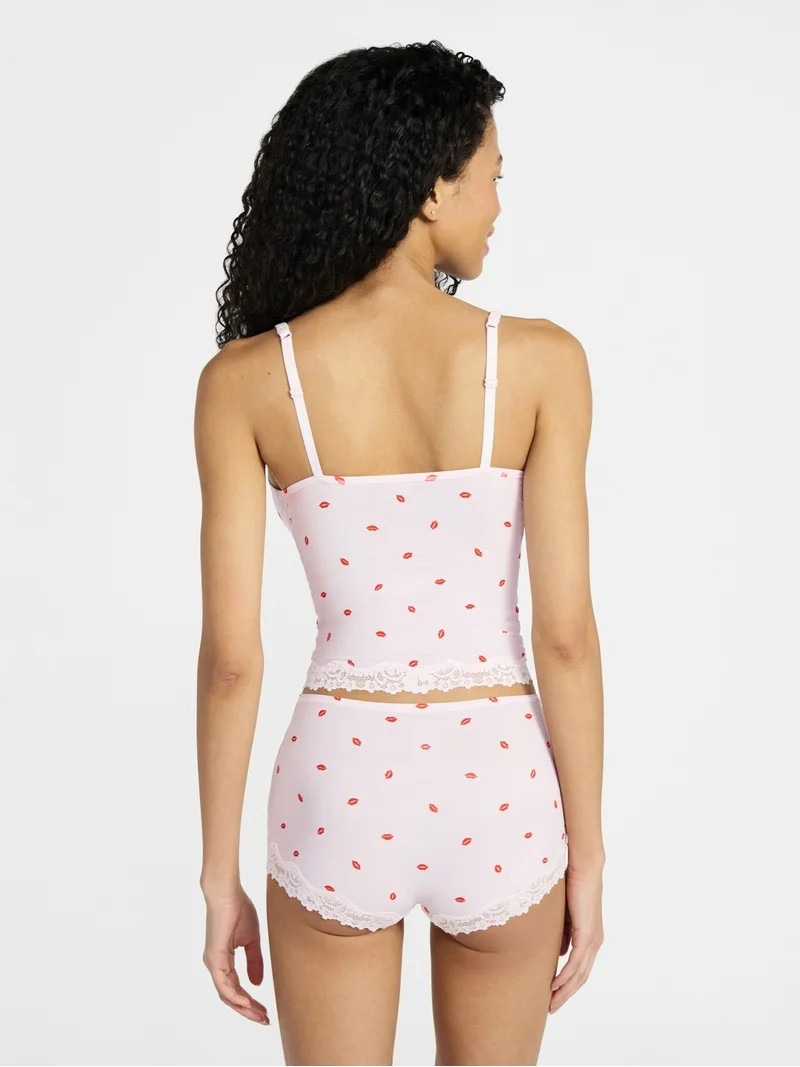 No Boundaries Fit Stretch Lace Trim Cami and Shorts Pajama Set, 2-Piece, Women's XS-XXXL | Walmart (US)