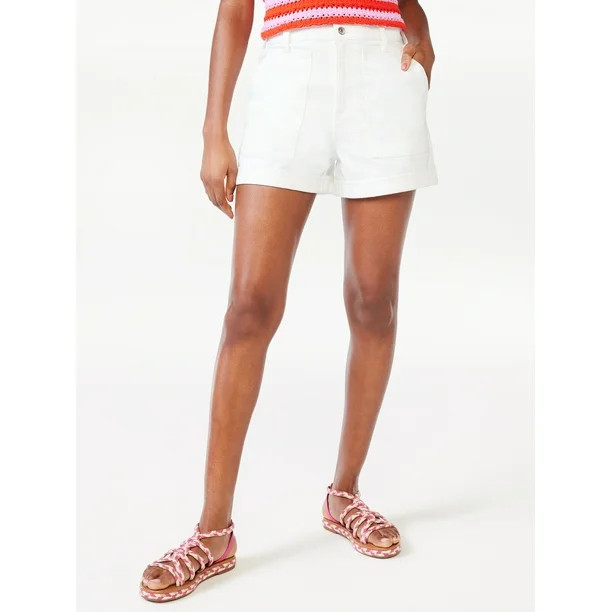 Scoop Women's High Rise Denim Utility Shorts | Walmart (US)