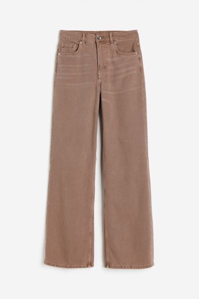 Wide High Jeans - Brown - Ladies | H&M GB | H&M (UK, MY, IN, SG, PH, TW, HK)
