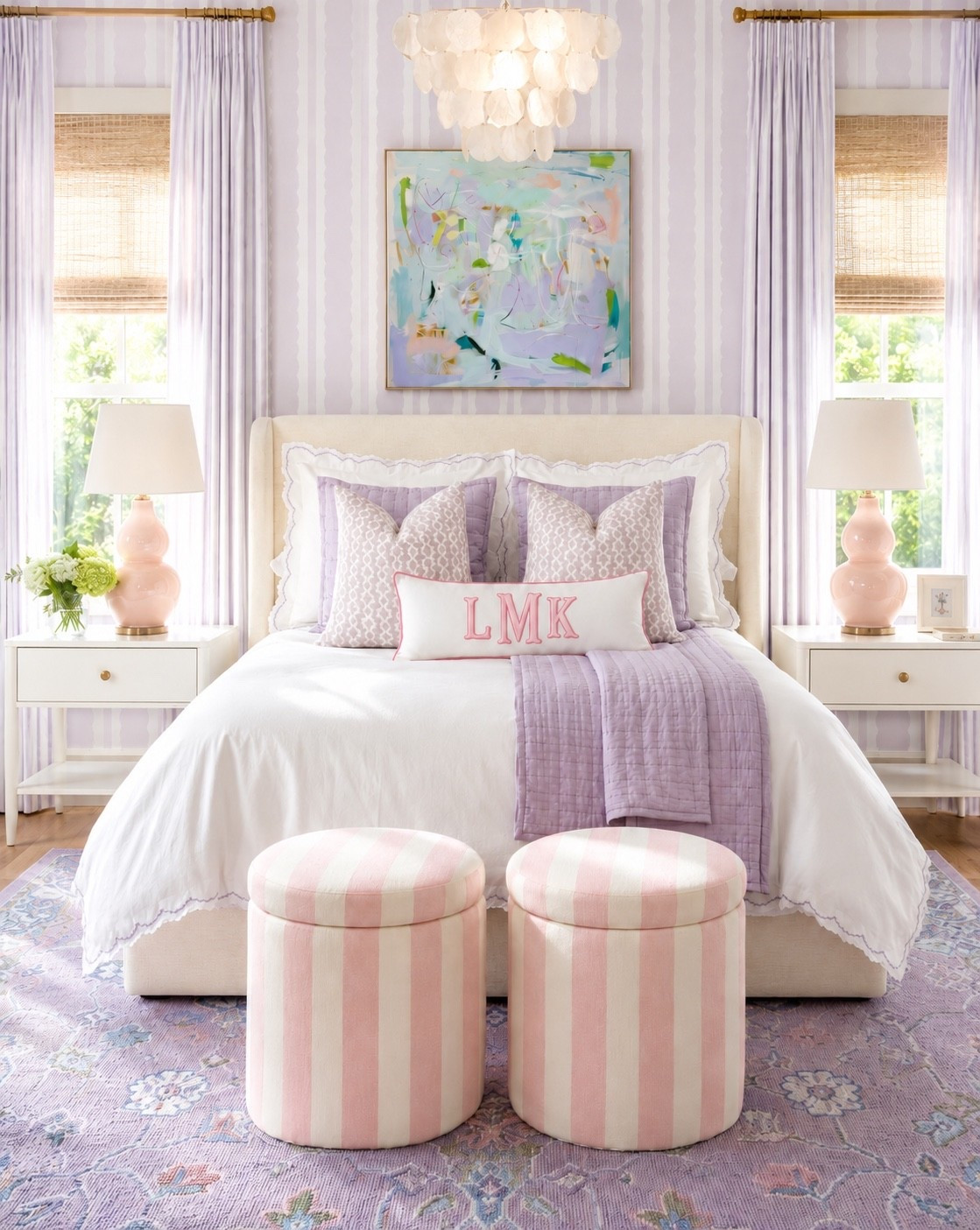 A playful space for the girls who love pink and lavender 

#girlsbedroom #bedroom #homedecor