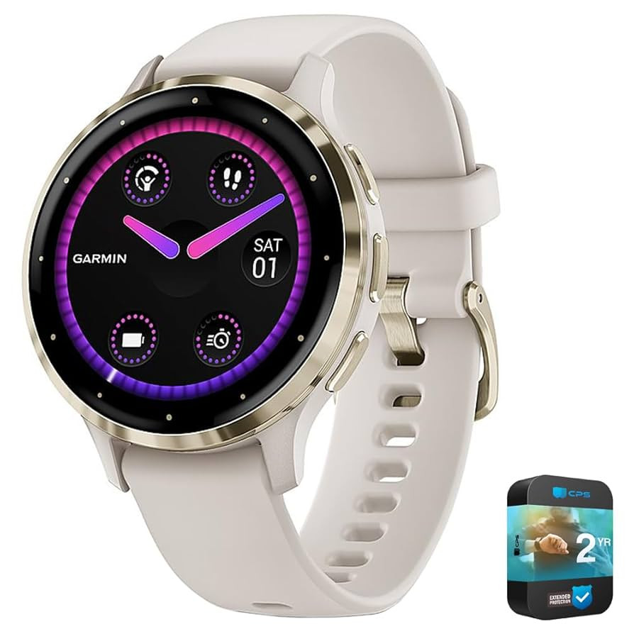 Garmin 010-02785-04 Venu 3S Health Fitness GPS Smartwatch Gold Steel Bezel with Ivory Case 41mm |... | Amazon (US)
