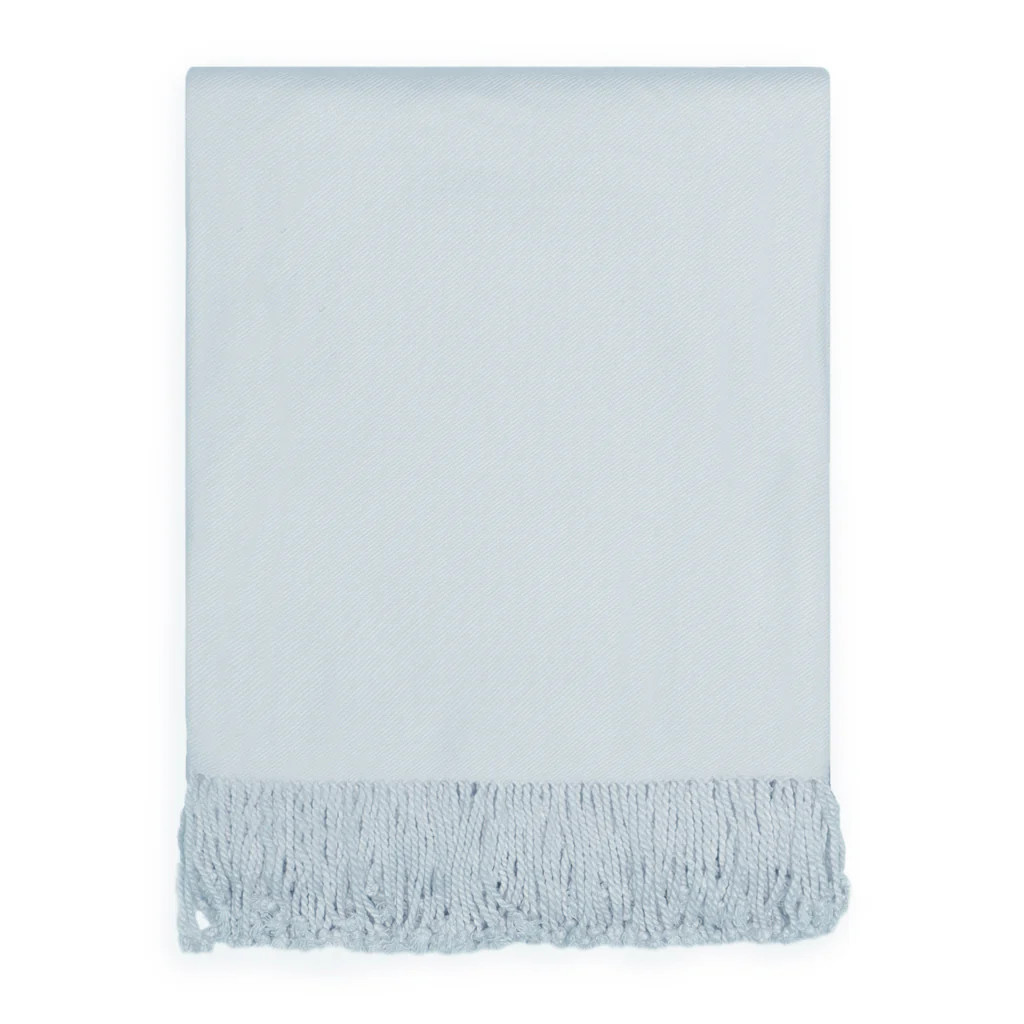 The Light Blue Fringed Throw Blanket | Crane and Canopy Inc