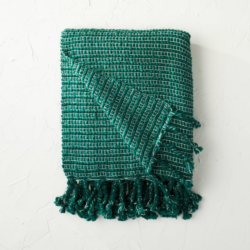 Textured Woven Throw Blanket Dark Green - Opalhouse™ designed with Jungalow™ | Target