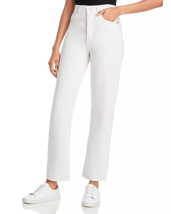 Cinched High Waist Straight Jeans in Drum | Bloomingdale's (US)