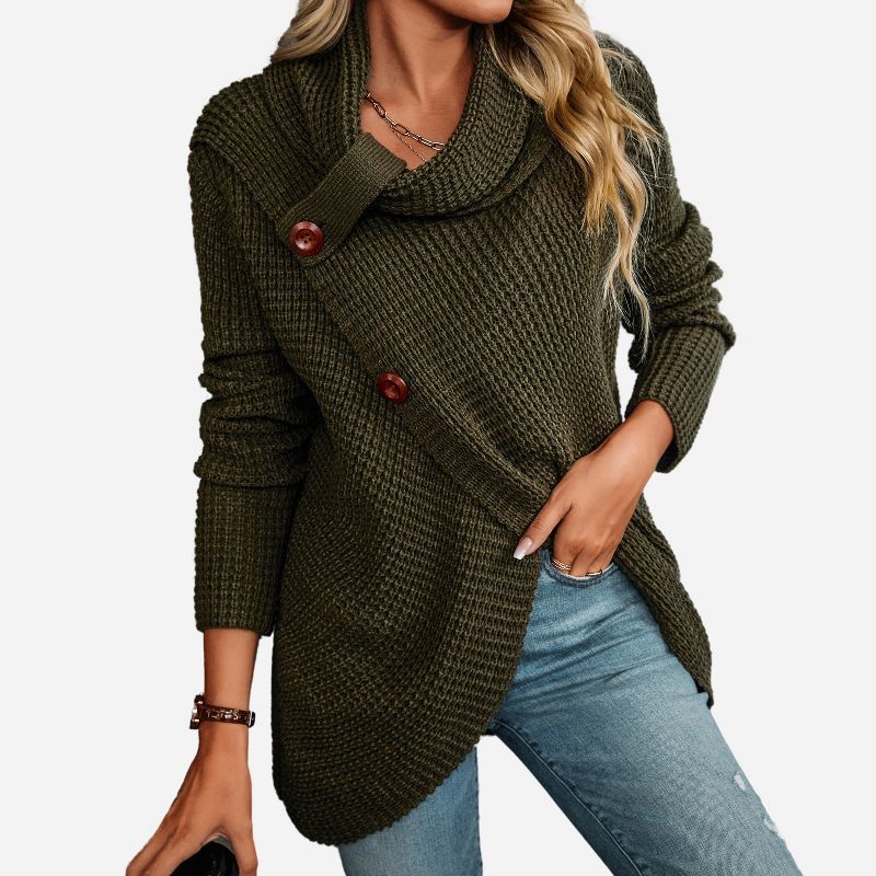 Women's Buttoned Turtleneck Wrap Sweater - Cupshe | Target