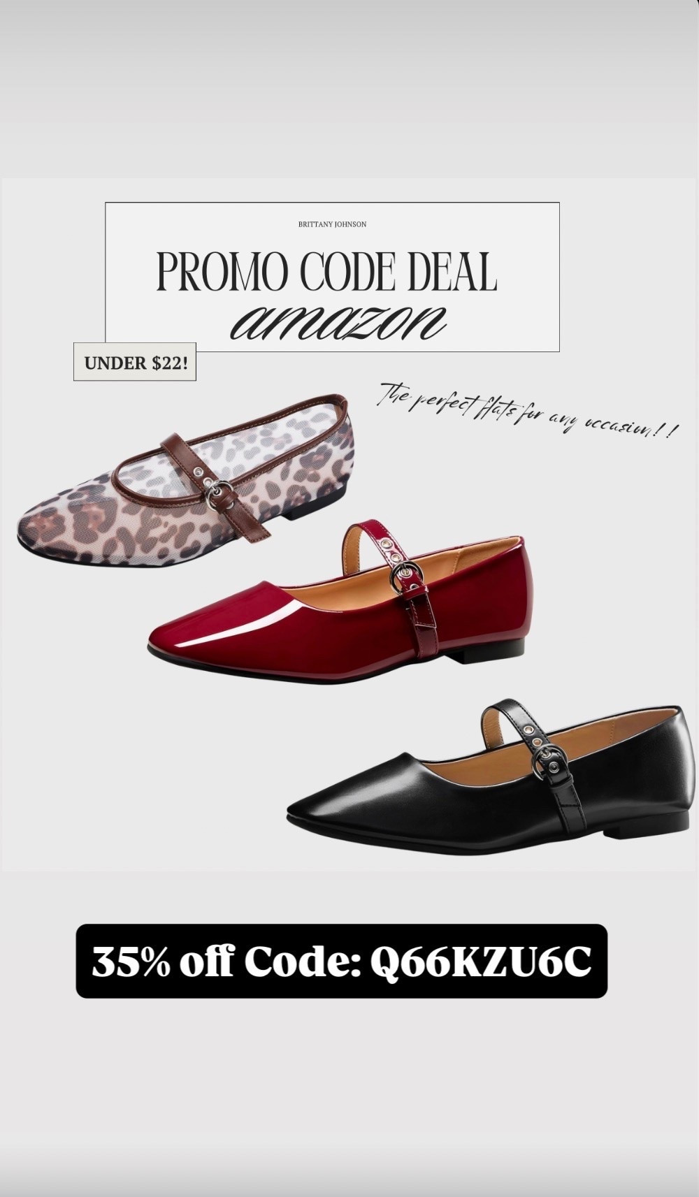 The cutest flats for every outfit 🤎✨
Classic, chic, and SO comfy — now under $22 on Amazon! 👠🖤

Get 35% OFF with code: Q66KZU6C 🛍️

#LTKBeauty #LTKmomlife #LTKdayinmylife