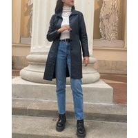 Classic Long Black Vintage Leather Jacket/Size S-M Coat Genuine Leather | Etsy (US)