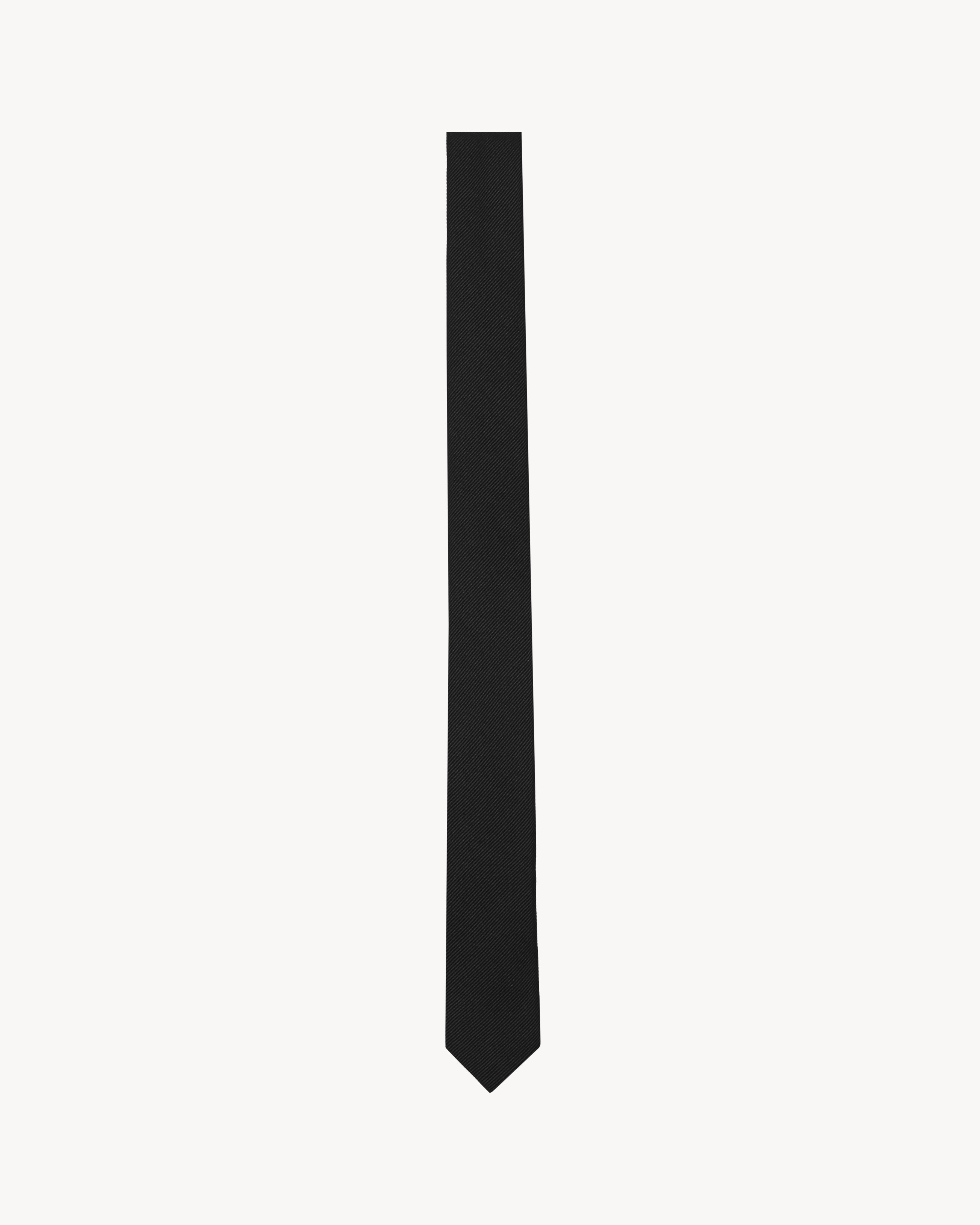 Saint Laurent Signature Evening Skinny Tie In Black Silk Grosgrain - Black - Men - L | Saint Laurent Inc. (Global)